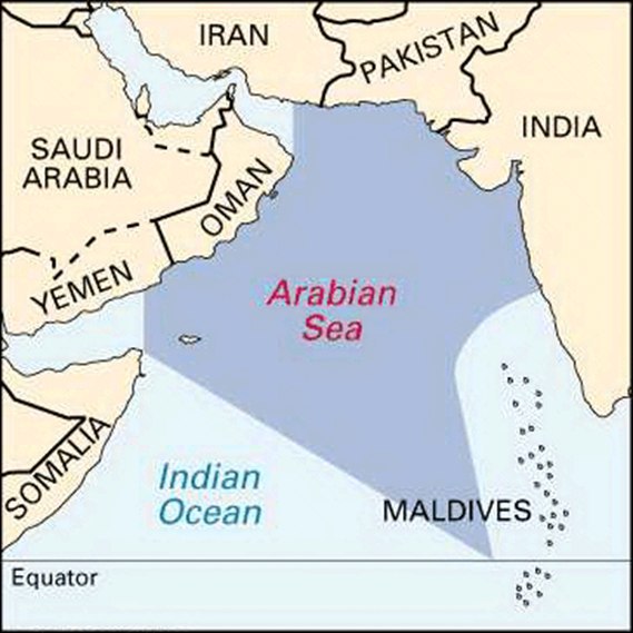 Аравийское море где находится карта
